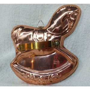 Vintage Copper Christmas 5" Rocking Horse Cookie Cutter Wall Decor